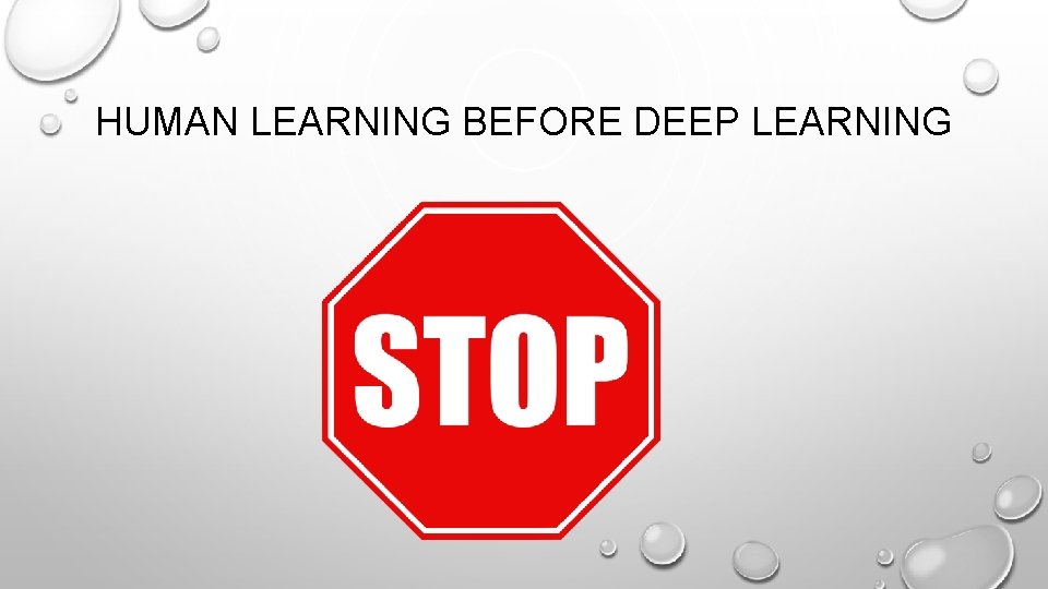 HUMAN LEARNING BEFORE DEEP LEARNING HUMAN LEARNING BEFORE DEEP LEARNING