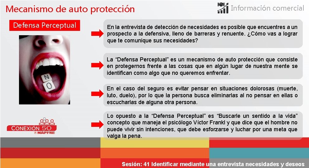 Mecanismo de auto protección Defensa Perceptual Información comercial En la entrevista de detección de