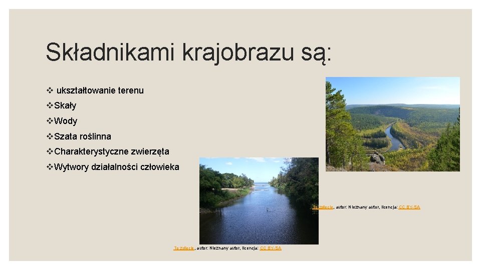 PODSUMOWANIE DZIAU 6 Poznajemy krajobraz najbliszej okolicy Skadnikami