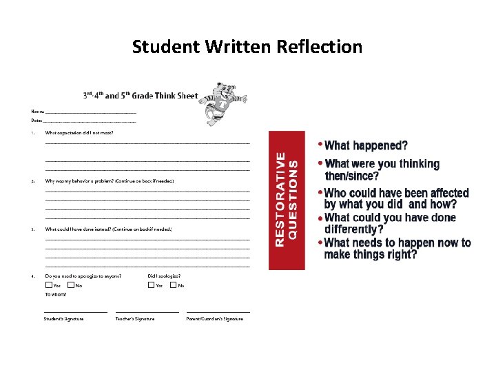 Student Written Reflection  Student Written Reflection