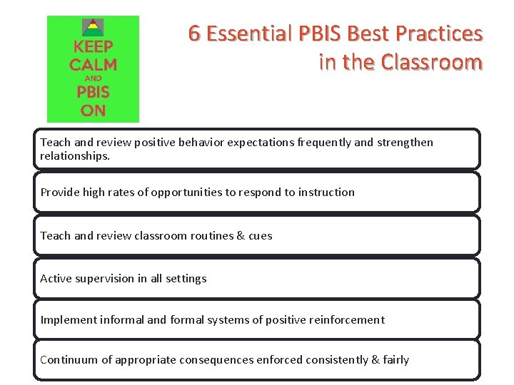 6 Essential PBIS Best Practices in the Classroom Teach and review positive behavior expectations