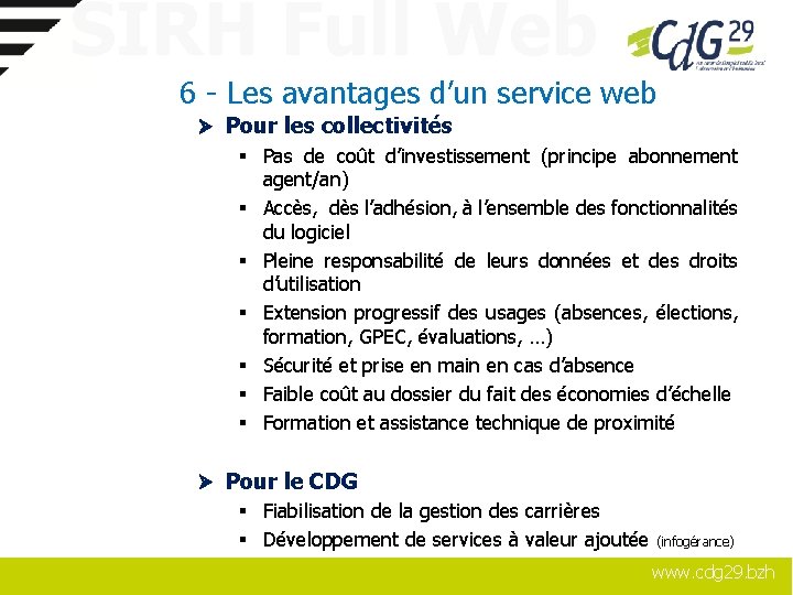 SIRH Full Web 6 - Les avantages d’un service web Pour les collectivités §