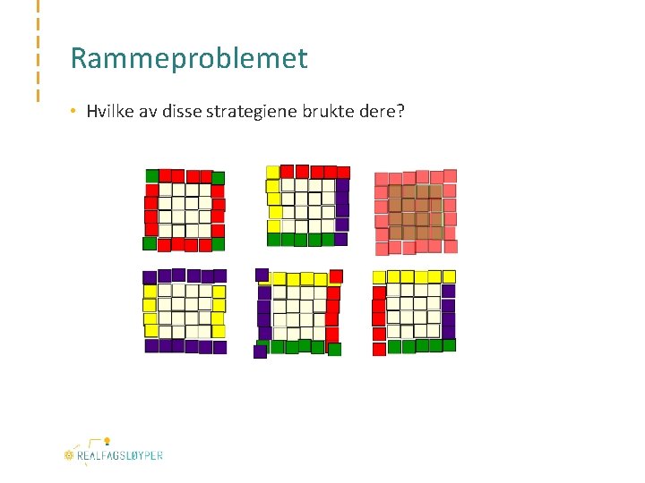 Rammeproblemet • Hvilke av disse strategiene brukte dere? 