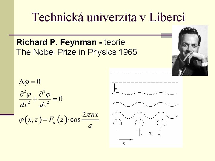 Technická univerzita v Liberci Richard P. Feynman - teorie The Nobel Prize in Physics