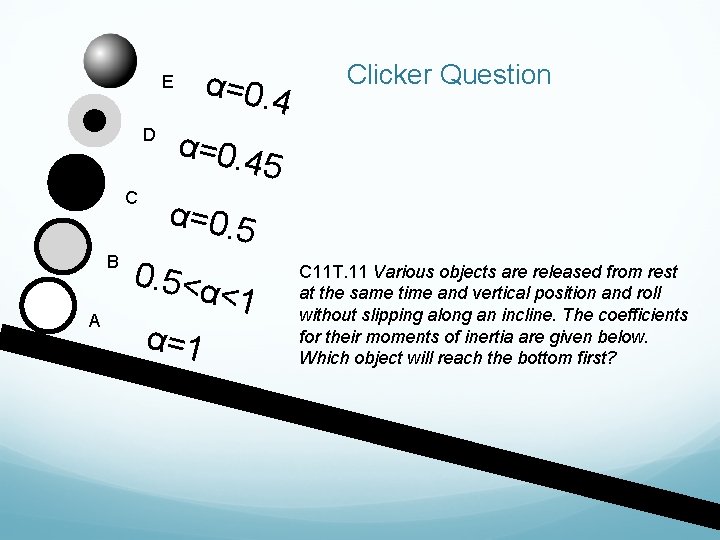 α=0. 4 E D C B A α = 0. 4 Clicker Question 5