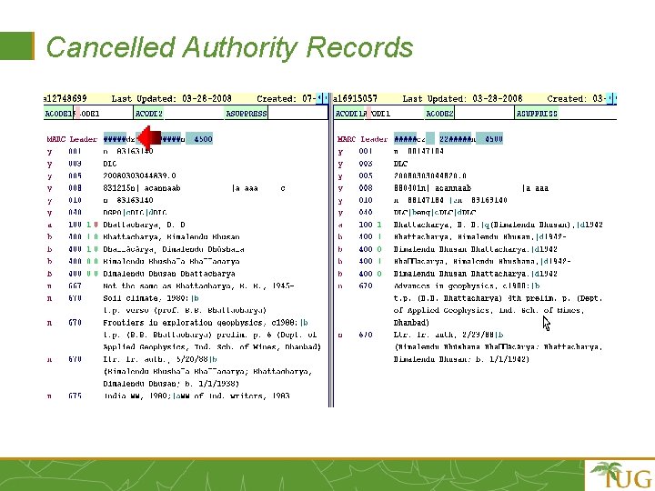 Cancelled Authority Records 