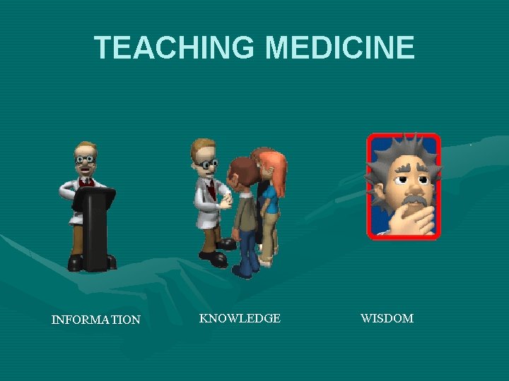 TEACHING MEDICINE INFORMATION KNOWLEDGE WISDOM 