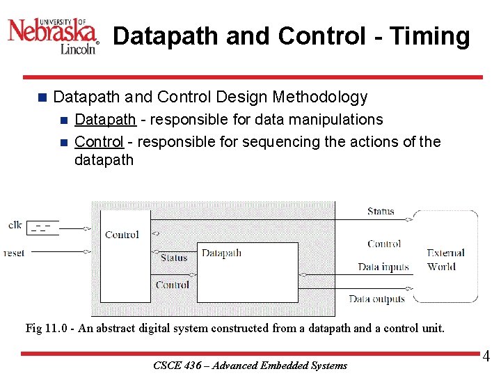 Datapath and Control - Timing n Datapath and Control Design Methodology Datapath - responsible