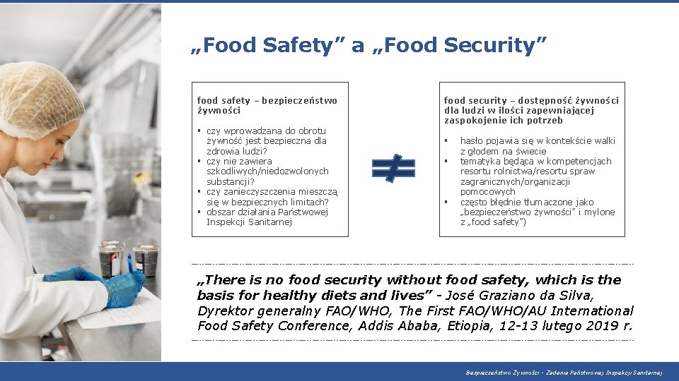 „Food Safety” a „Food Security” food safety – bezpieczeństwo żywności § czy wprowadzana do „Food Safety” a „Food Security” food safety – bezpieczeństwo żywności § czy wprowadzana do