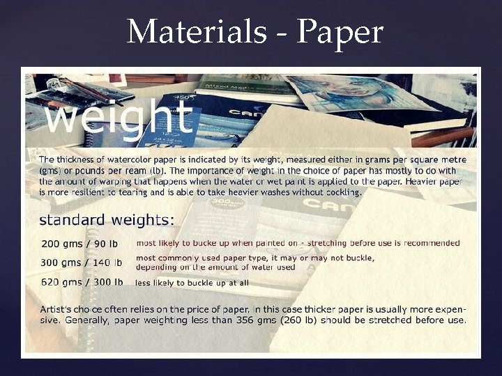 Materials - Paper 