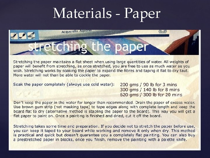 Materials - Paper 