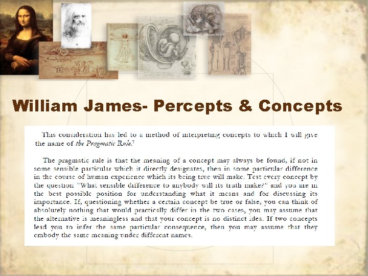 William James- Percepts & Concepts 