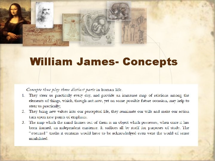 William James- Concepts 