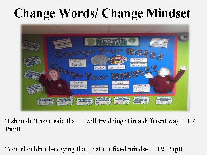 Change Words/ Change Mindset ‘I shouldn’t have said that. I will try doing it