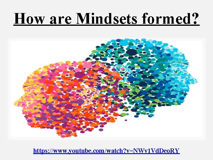 How are Mindsets formed? https: //www. youtube. com/watch? v=NWv 1 Vd. Deo. RY 