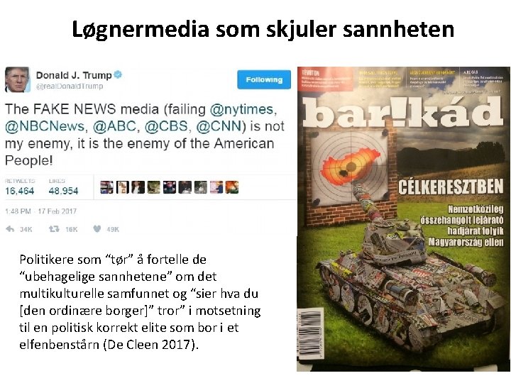 Løgnermedia som skjuler sannheten Politikere som “tør” å fortelle de “ubehagelige sannhetene” om det