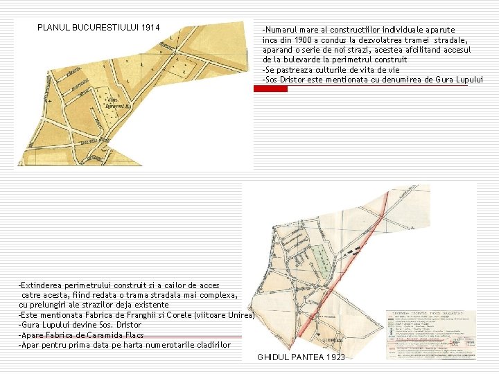 PLANUL BUCURESTIULUI 1914 -Numarul mare al constructiilor individuale aparute inca din 1900 a condus