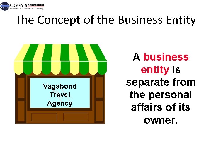 The Concept of the Business Entity Vagabond Travel Agency Mc. Graw-Hill/Irwin A business entity