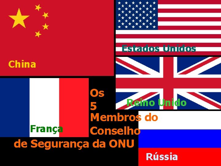 Estados Unidos China Os Reino Unido 5 Membros do França Conselho de Segurança da