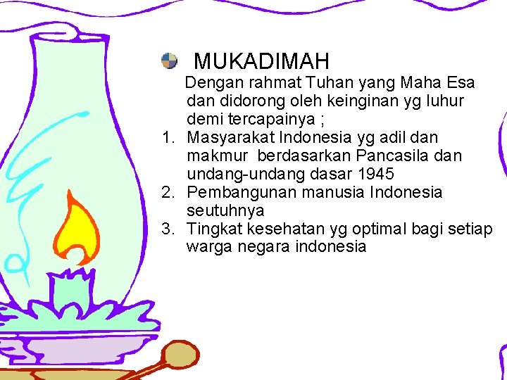 MUKADIMAH Dengan rahmat Tuhan yang Maha Esa dan didorong oleh keinginan yg luhur demi