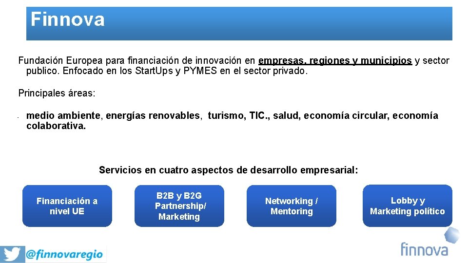 Finnova ¿Qué es Finnova? Fundación Europea para financiación de innovación en empresas, regiones y