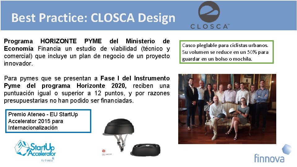 Best Practice: CLOSCA Design Para pymes que se presentan a Fase I del Instrumento