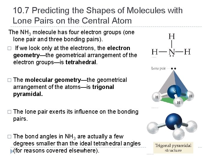 10. 7 Predicting the Shapes of Molecules with Lone Pairs on the Central Atom