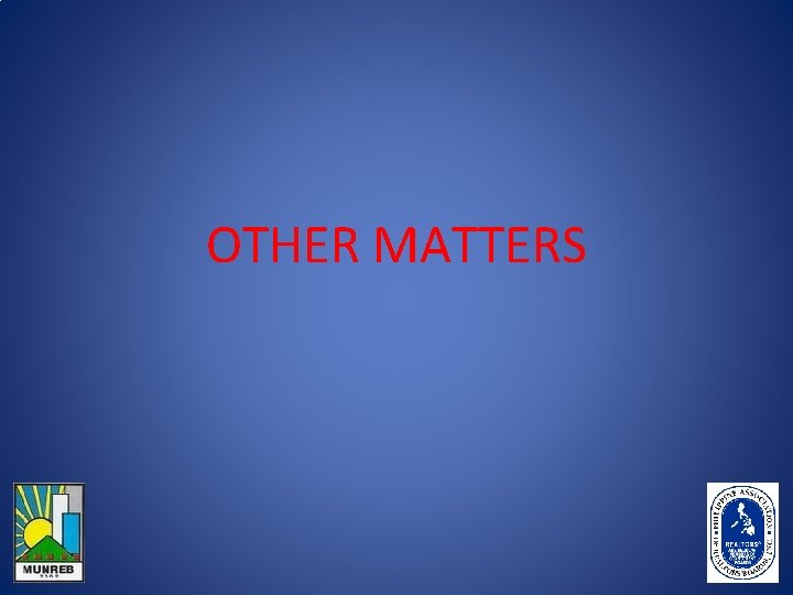 OTHER MATTERS 