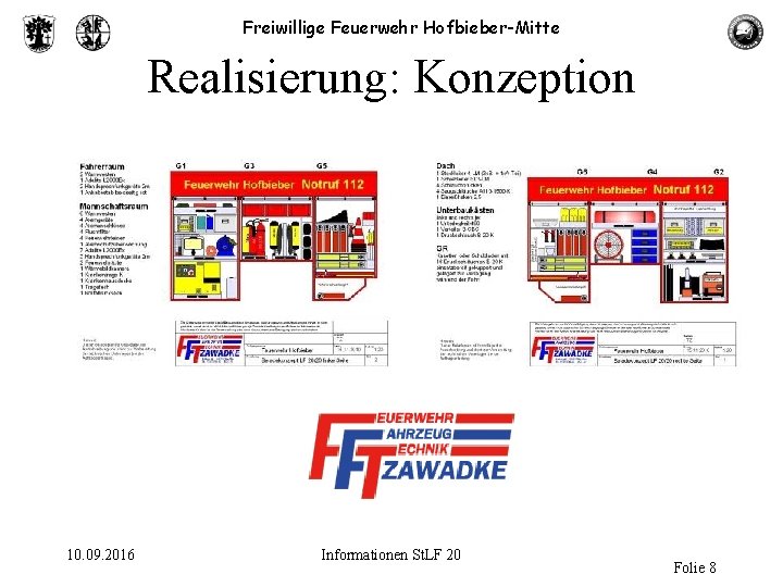 Freiwillige Feuerwehr Hofbieber-Mitte Realisierung: Konzeption 10. 09. 2016 Informationen St. LF 20 Folie 8