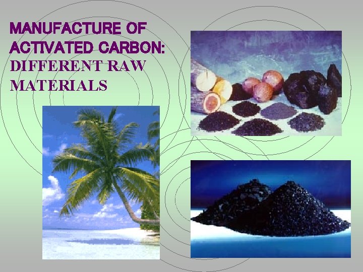 MANUFACTURE OF ACTIVATED CARBON: DIFFERENT RAW MATERIALS 