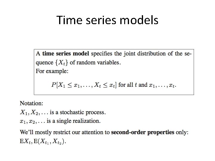 Time series models 