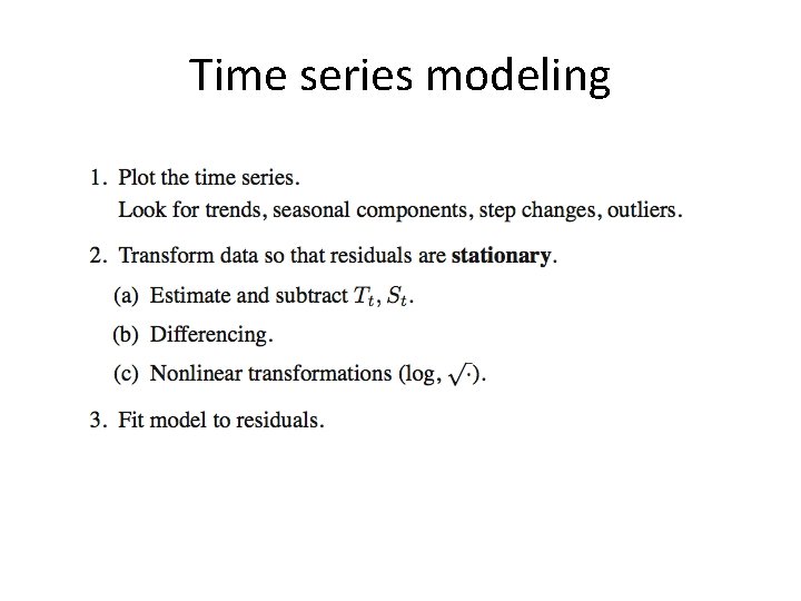 Time series modeling 