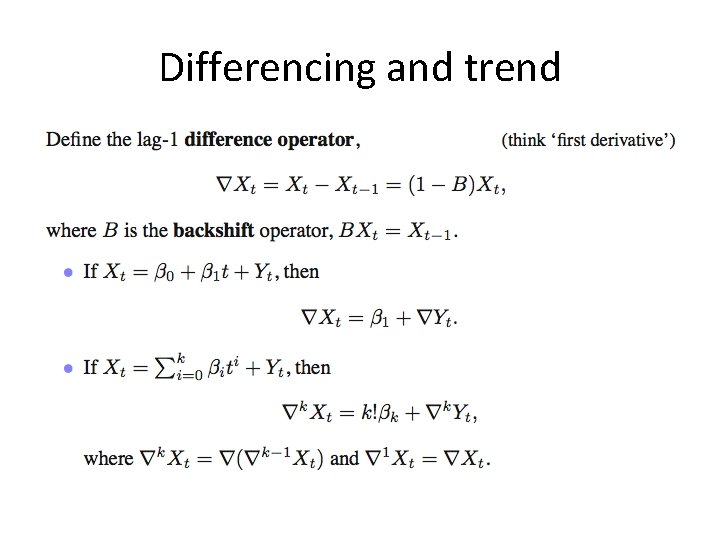 Differencing and trend 