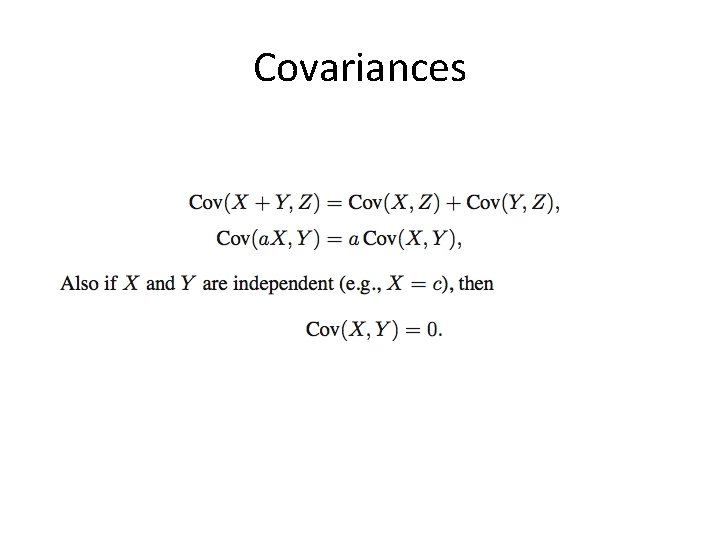 Covariances 