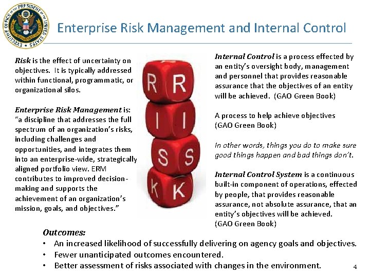 Enterprise Risk Management and Internal Control Risk is the effect of uncertainty on objectives.