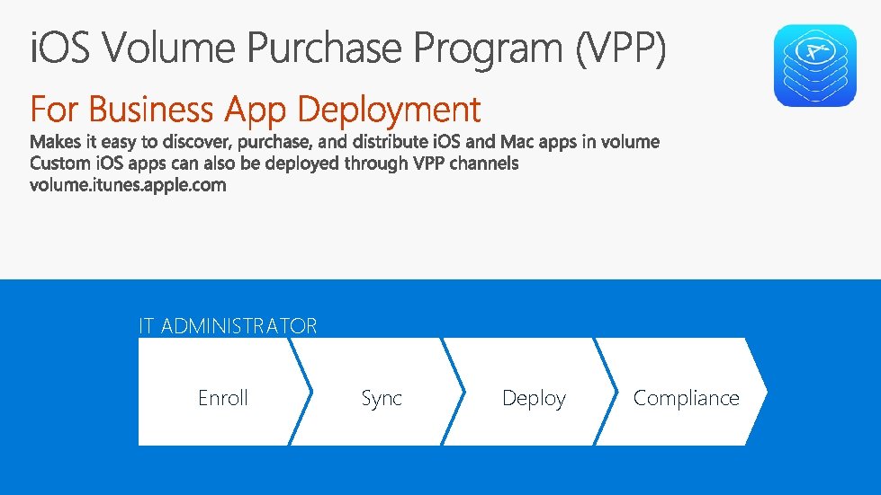 IT ADMINISTRATOR Enroll Sync Deploy Compliance 