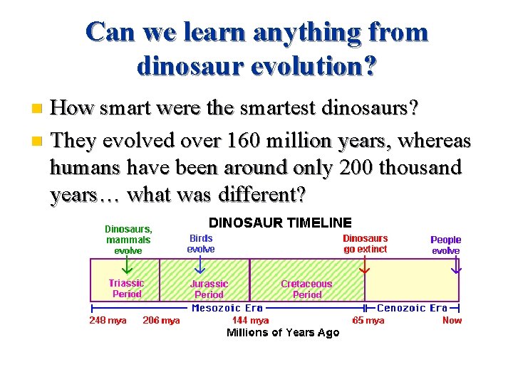 Can we learn anything from dinosaur evolution? How smart were the smartest dinosaurs? n