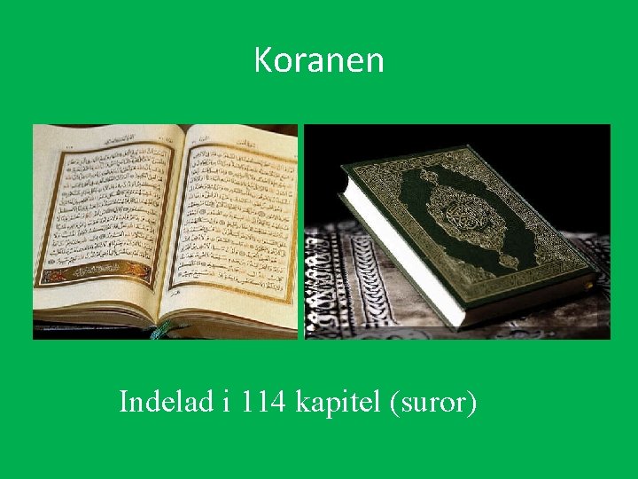 Koranen Indelad i 114 kapitel (suror) 