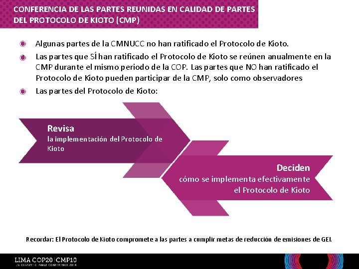 CONFERENCIA DE LAS PARTES REUNIDAS EN CALIDAD DE PARTES DEL PROTOCOLO DE KIOTO (CMP)