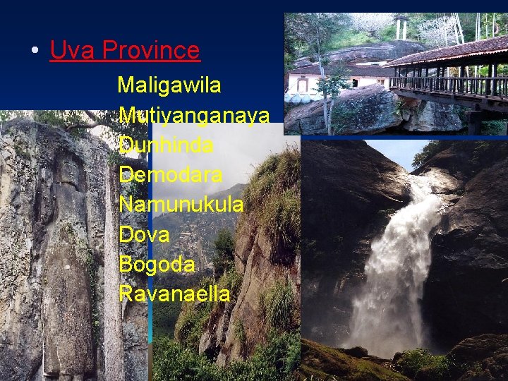  • Uva Province Maligawila Mutiyanganaya Dunhinda Demodara Namunukula Dova Bogoda Ravanaella 