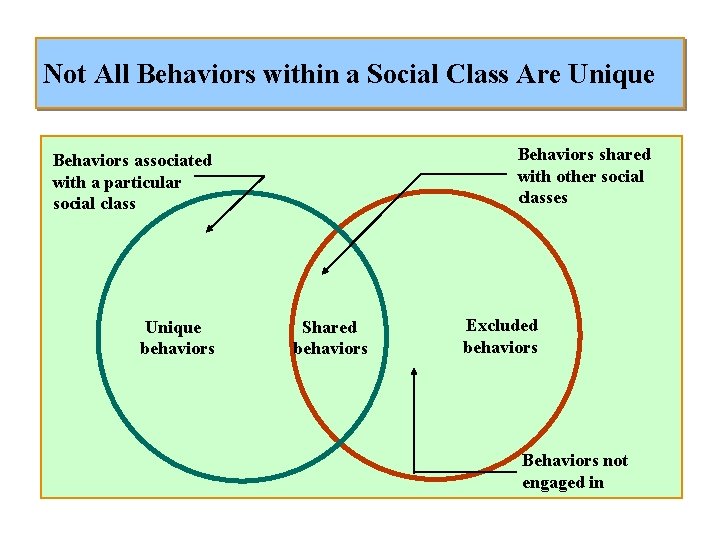 Not All Behaviors within a Social Class Are Unique Behaviors shared with other social