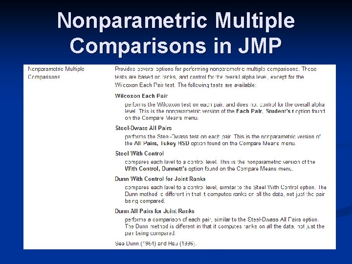 Nonparametric Multiple Comparisons in JMP 