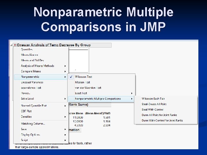 Nonparametric Multiple Comparisons in JMP 