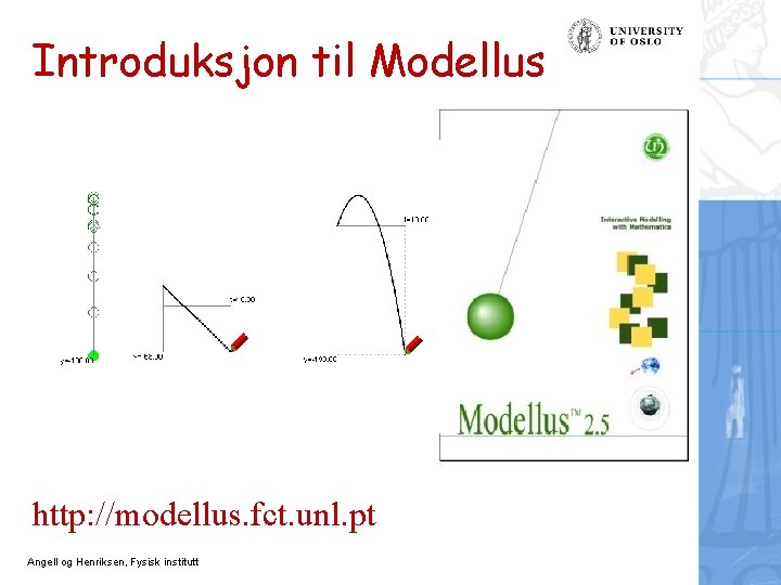 Introduksjon til Modellus http: //modellus. fct. unl. pt Angell og Henriksen, Fysisk institutt 