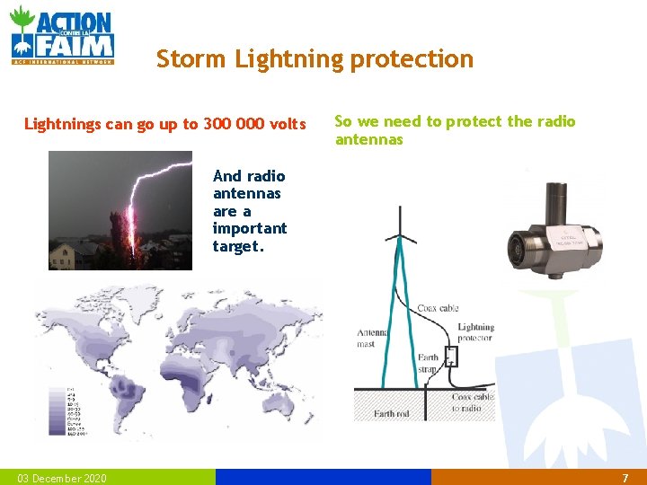 Storm Lightning protection Lightnings can go up to 300 000 volts So we need