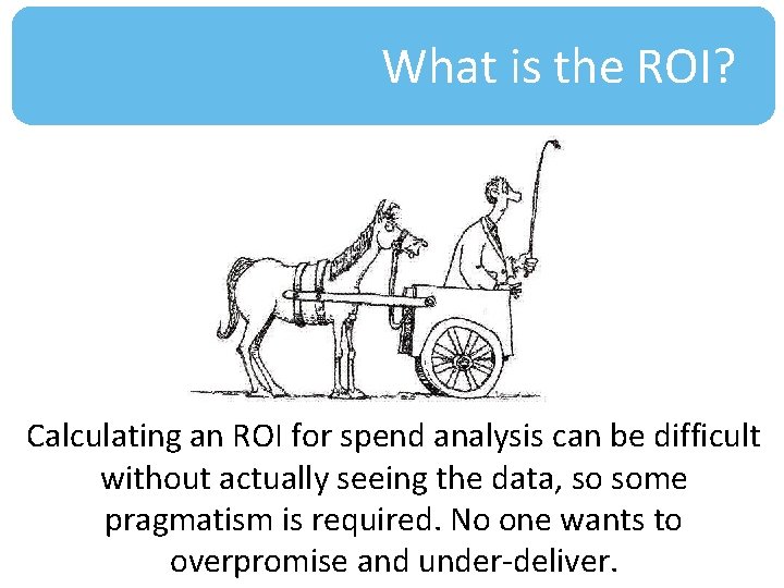 What is the ROI? Calculating an ROI for spend analysis can be difficult without