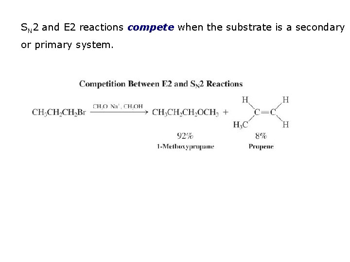 SN 2 and E 2 reactions compete when the substrate is a secondary or SN 2 and E 2 reactions compete when the substrate is a secondary or