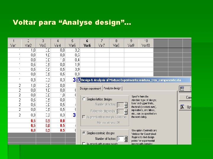 Voltar para “Analyse design”. . . 