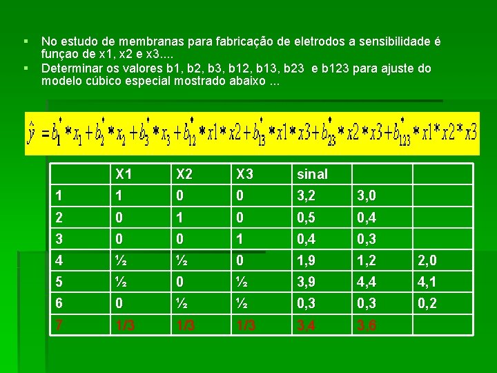 § No estudo de membranas para fabricação de eletrodos a sensibilidade é funçao de