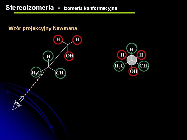Stereoizomeria - Izomeria konformacyjna Wzór projekcyjny Newmana 